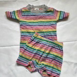 Hanna Andersson Striped Rainbow Short Pajamas 3T 90